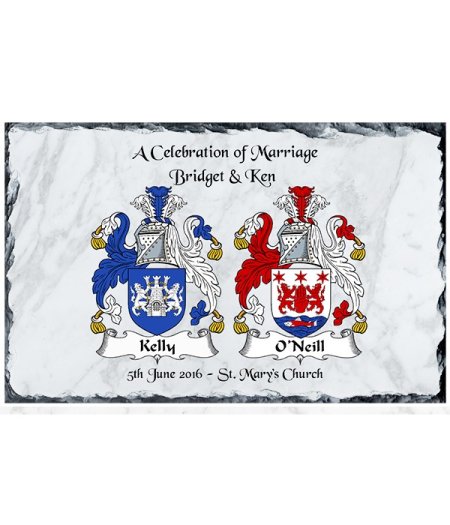 Family Crests Slate (on white) – Wedding