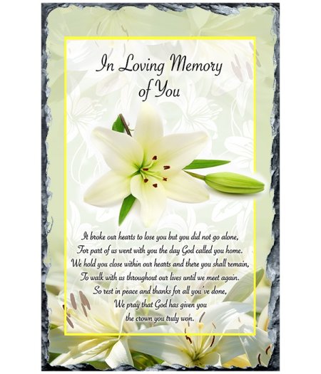 Lily Remembrance Slate