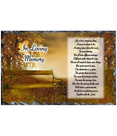 Resting Bench Remembrance Slate