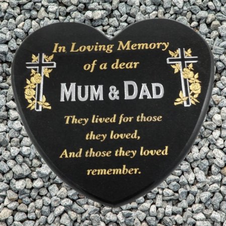 Large Heart Granite Memorial Plaque