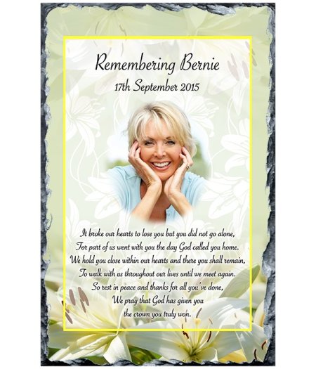 Lily & Photo Remembrance Slate