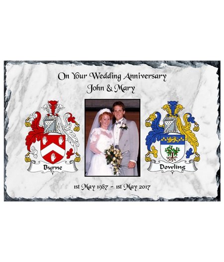 Family Crests & Photo (on white) – Anniversary