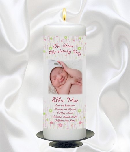 Pink All things Nice Photo Candle – 9″ Pillar